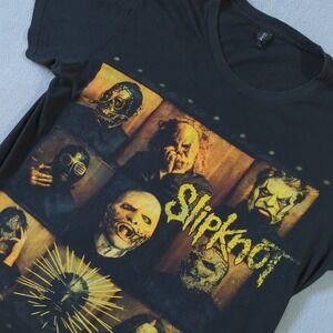 Slipknot Band Graphic T-Shirt Mens Medium Black Bay Island Sportswear Tag Skull